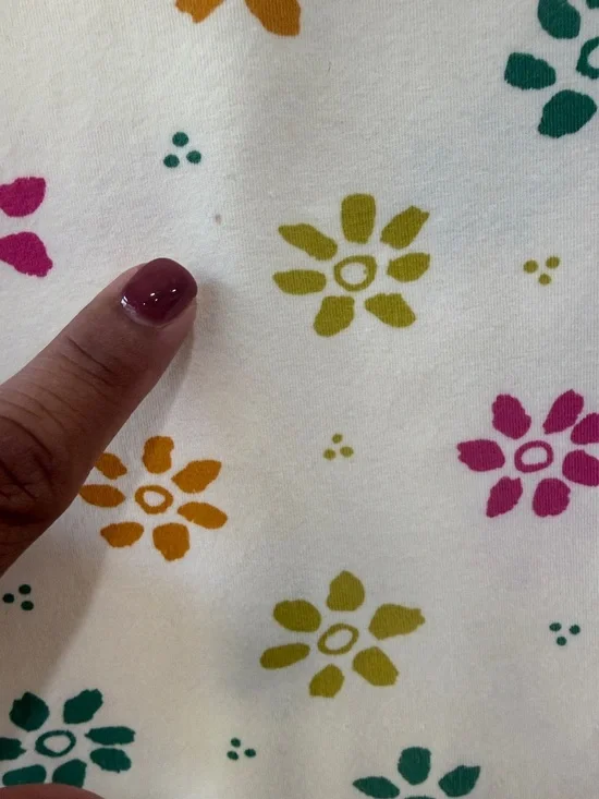 Gudrun Sjoden Ester Short Sleeve Top Blouse M Organic Cotton Floral Lightweigt - Picture 5 of 6